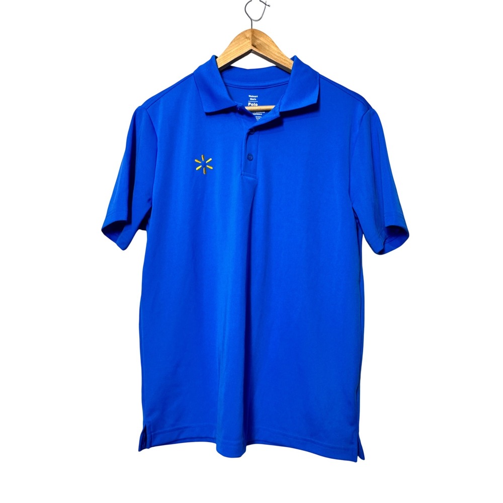 Walmart Mens Polo Shirt Small Blue Short Sleeve Spark Logo‎ Uniform Workwear 437